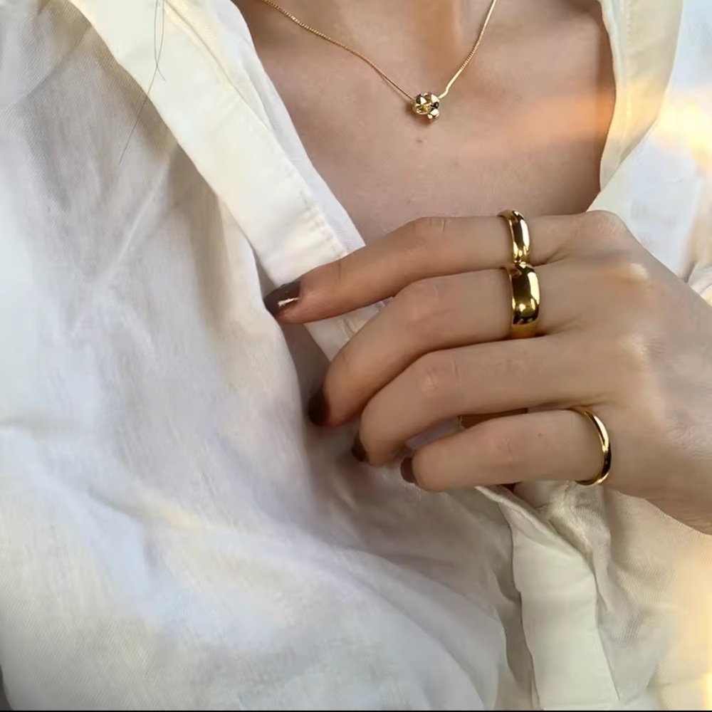 Bridal ring set of 3 Stainless Steel 18K Gold Plated